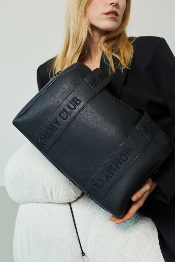 Фото - Сумка для батьків Childhome Mommy club Signature vegan leather Black (CWMCSLBL)