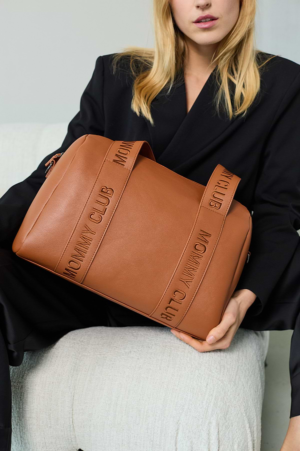 Фото - Сумка для батьків Childhome Mommy Club Signature Vegan Leather Brown (CWMCSLBR)