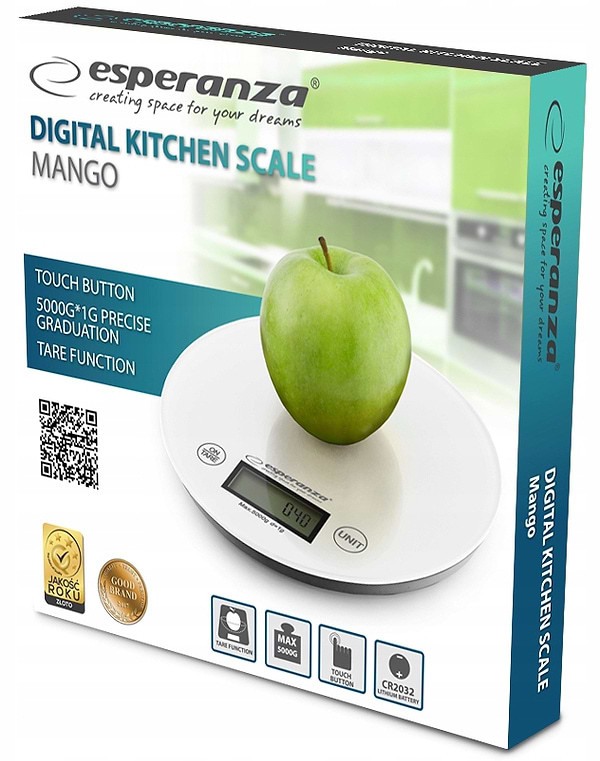 Фото - Ваги кухонні Esperanza Scales EKS003W White