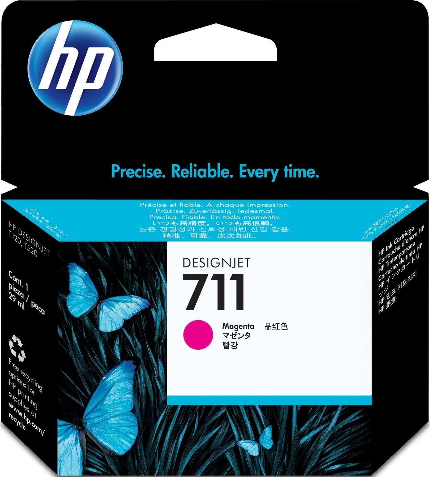 Картридж для струйных принтеров/МФУ HP No.711 DesignJet 120/520 Magenta 3-Pack (CZ135A) - Фото 1