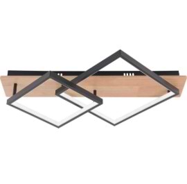 Люстра VALESO DK6588/2 з пультом, LED 47W, димер, Чорний+Дерево
