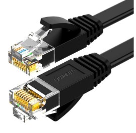 Кабель патч-корд UGREEN NW102 Cat 6 U/UTP Lan Flat Cable 15m Black (50180)