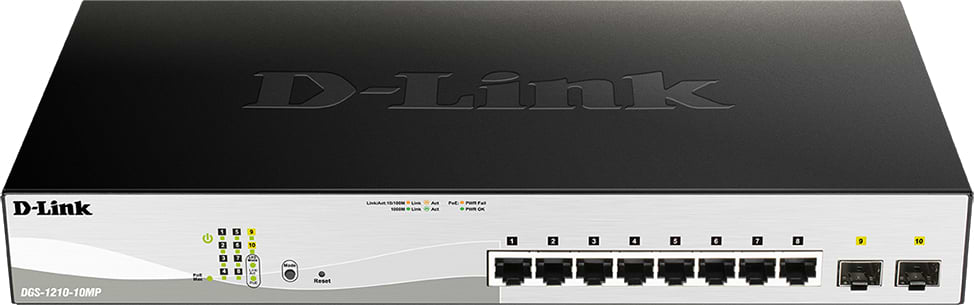 Коммутатор локальної мережі (Switch) D-Link DGS-1210-10MP