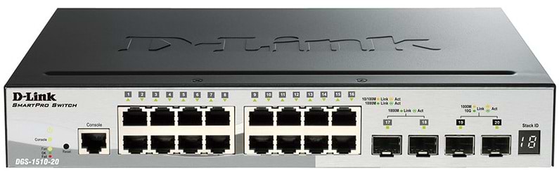 Комутатор локальної мережі (Switch) D-Link DGS-1510-20