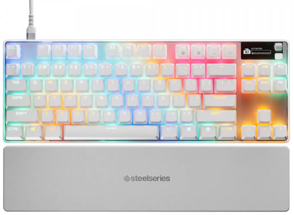 Фото - Клавиатура проводная игровая SteelSeries Apex Pro TKL Gen 3 UA HyperMagnetic OmniPoint 3.0 OLED White (64898)