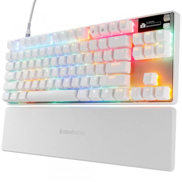 Фото - Клавиатура проводная игровая SteelSeries Apex Pro TKL Gen 3 UA HyperMagnetic OmniPoint 3.0 OLED White (64898)