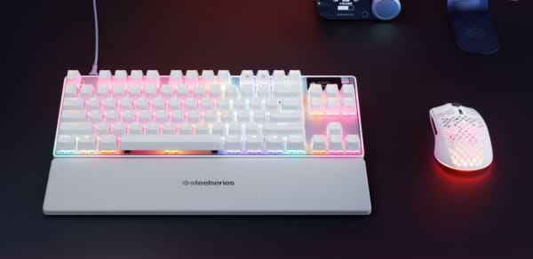 Фото - Клавиатура проводная игровая SteelSeries Apex Pro TKL Gen 3 UA HyperMagnetic OmniPoint 3.0 OLED White (64898)