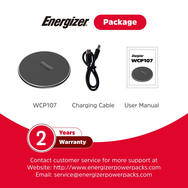 Фото - Уценка - Беспроводное зарядное устройство Energizer WCP107 QI 15W Black (WCP107)