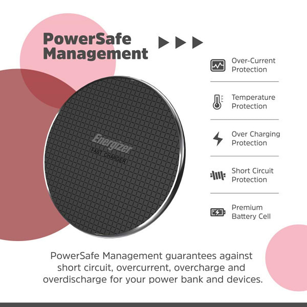 Фото - Уценка - Беспроводное зарядное устройство Energizer WCP107 QI 15W Black (WCP107)