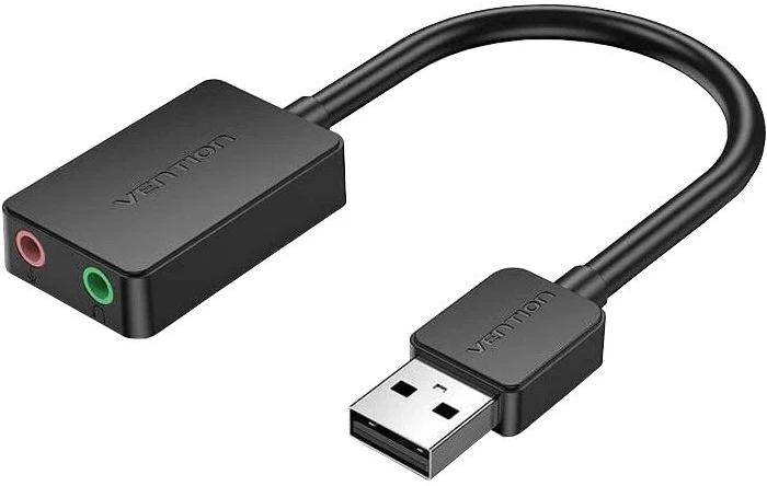 Звуковая карта Vention AUX jack 1м Black (CDYBF)