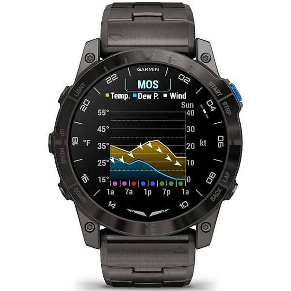 Фото - Смарт-часы Garmin D2 Mach 2, 47mm, Saph, Bare Ti/Blk w/LthrBd (010-02904-31)