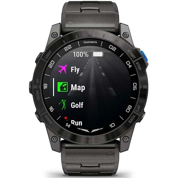 Фото - Смарт-часы Garmin D2 Mach 2, 47mm, Saph, Bare Ti/Blk w/LthrBd (010-02904-31)