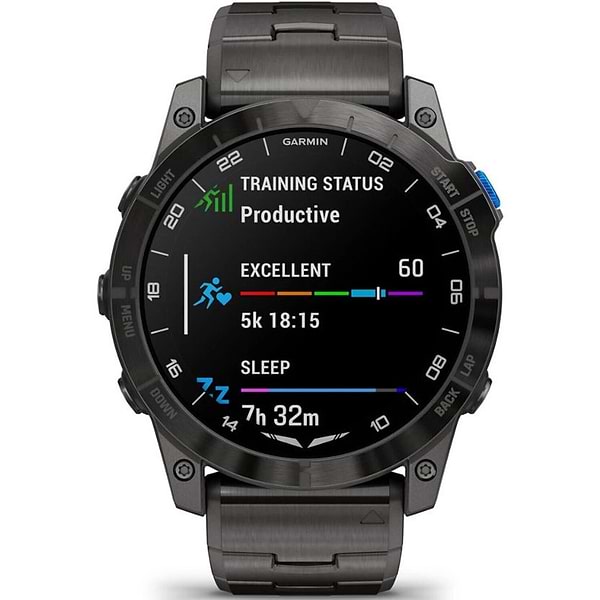 Фото - Смарт-часы Garmin D2 Mach 2, 47mm, Saph, Bare Ti/Blk w/LthrBd (010-02904-31)