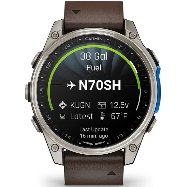 Фото - Смарт-часы Garmin D2 Mach 2, 47mm, Saph, Bare Ti/Blk w/LthrBd (010-02904-31)