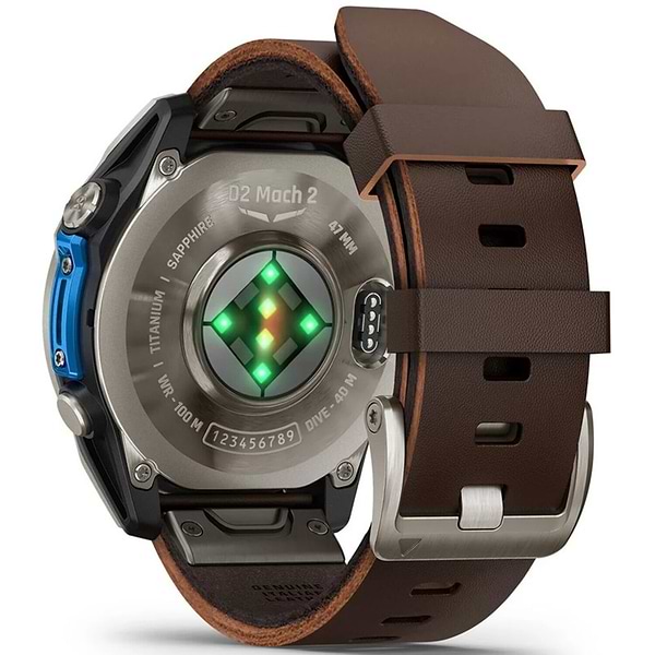 Фото - Смарт-часы Garmin D2 Mach 2, 47mm, Saph, Bare Ti/Blk w/LthrBd (010-02904-31)