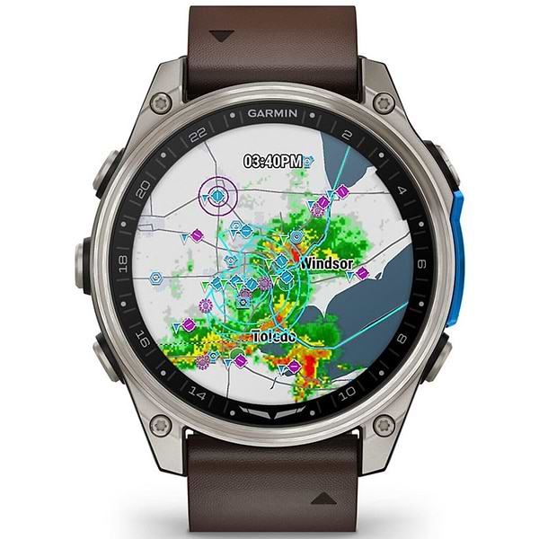 Фото - Смарт-часы Garmin D2 Mach 2, 47mm, Saph, Bare Ti/Blk w/LthrBd (010-02904-31)