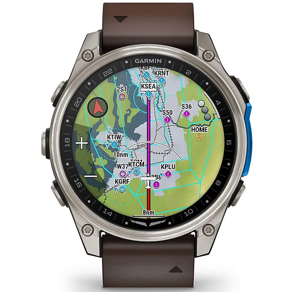 Фото - Смарт-часы Garmin D2 Mach 2, 47mm, Saph, Bare Ti/Blk w/LthrBd (010-02904-31)