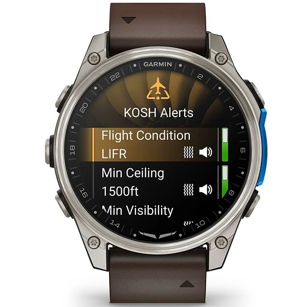 Фото - Смарт-часы Garmin D2 Mach 2, 47mm, Saph, Bare Ti/Blk w/LthrBd (010-02904-31)