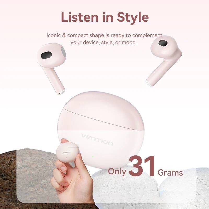 Фото - Навушники вкладиші бездротові TWS Vention Elf Earbuds E06 Pink (NBKP0)