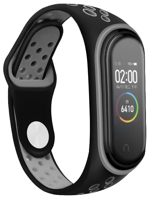 Ремінець для фітнес-браслету BeCover Nike Style for Xiaomi Mi Smart Band 5 Black-Gray (705151)