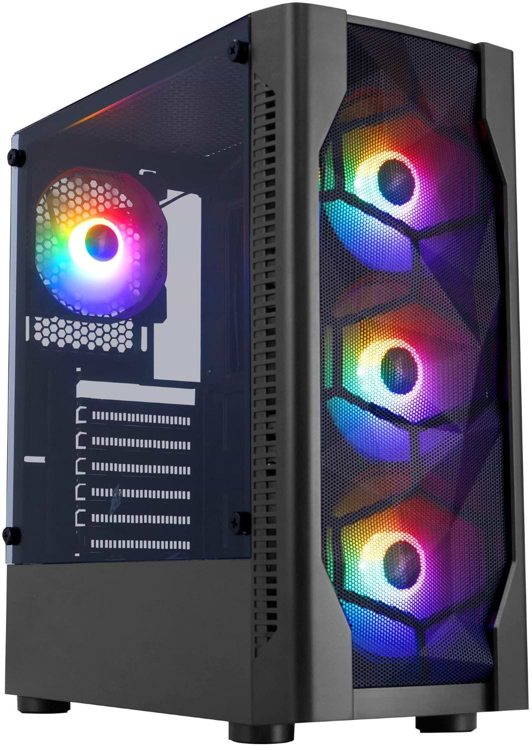 Корпус 1stPlayer D4-BK-4F1 Black без БП