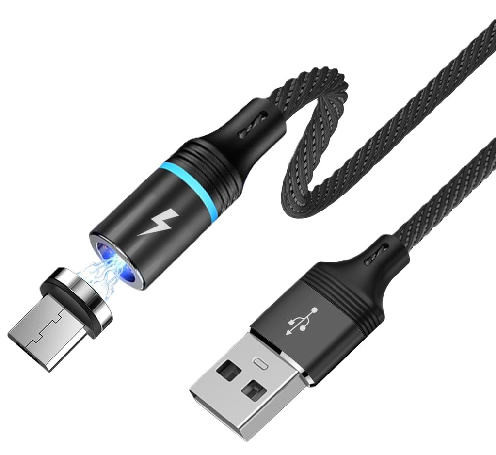 Кабель Profit QY-82 Magnetic Micro USB 1m 2,4A Black (000001369)