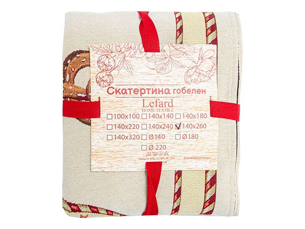 Фото - Скатертина прямокутна Lefard новорічна bisquit 140х180 см (732-190)