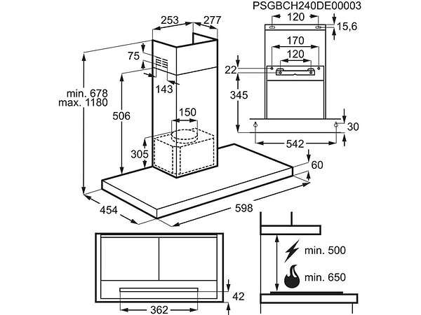 Фото - Витяжка декоративна AEG GB67D61HL