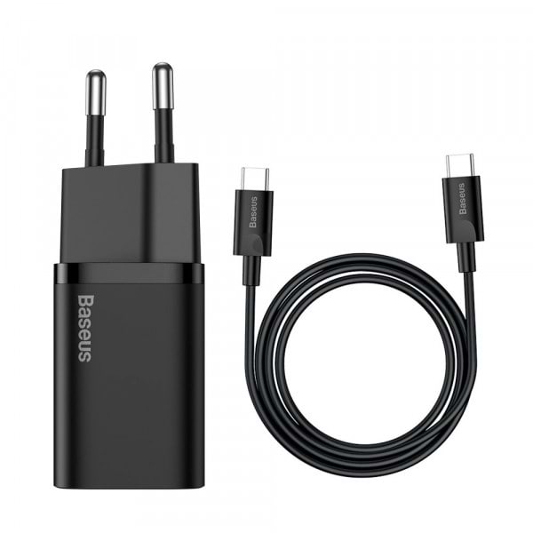 Фото - Мережевий зарядний пристрій Baseus 1xUSB 25W USB-C+Cable Type-C (TZCCSUP-L01)