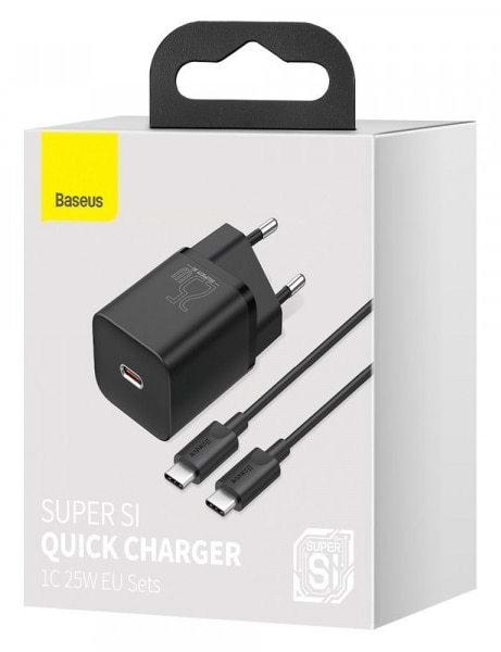 Фото - Мережевий зарядний пристрій Baseus 1xUSB 25W USB-C+Cable Type-C (TZCCSUP-L01)