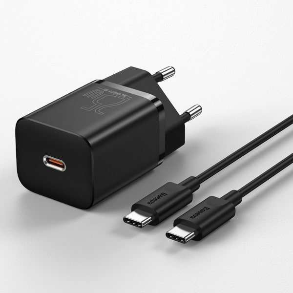 Фото - Мережевий зарядний пристрій Baseus 1xUSB 25W USB-C+Cable Type-C (TZCCSUP-L01)