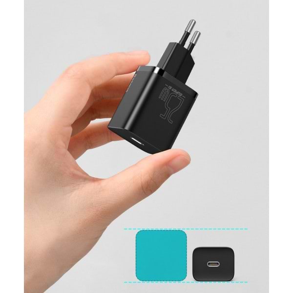 Фото - Мережевий зарядний пристрій Baseus 1xUSB 25W USB-C+Cable Type-C (TZCCSUP-L01)