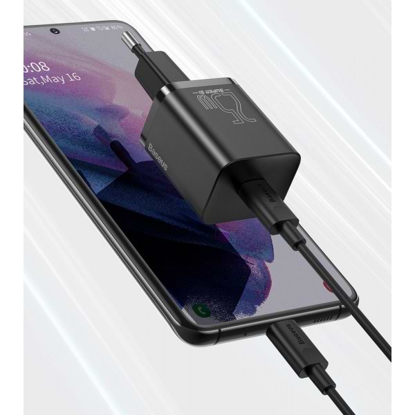 Фото - Мережевий зарядний пристрій Baseus 1xUSB 25W USB-C+Cable Type-C (TZCCSUP-L01)