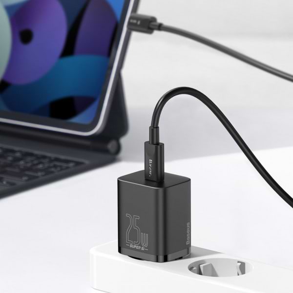 Фото - Мережевий зарядний пристрій Baseus 1xUSB 25W USB-C+Cable Type-C (TZCCSUP-L01)