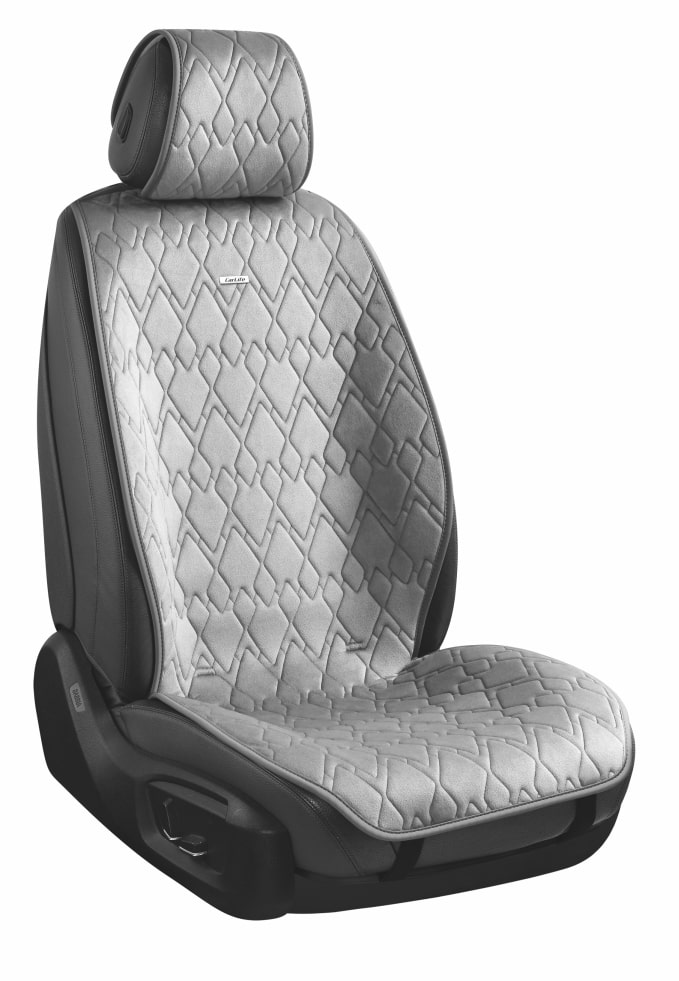 Комплект накидок на сидіння автомобіля CarLife Racer grey 2 шт. (SC20202)