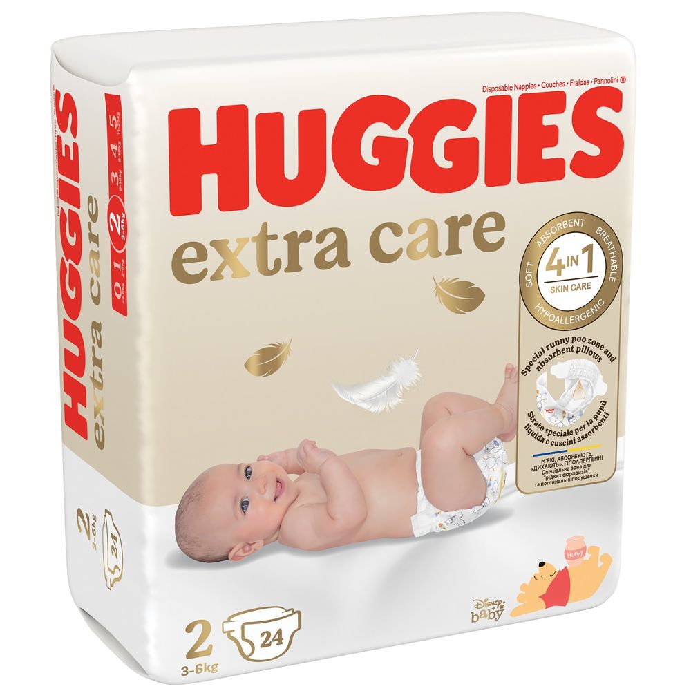 Фото - Одноразовые подгузники Huggies Extra Care Size Размер 2 (3-6 кг), 24 шт. (5029053550275)