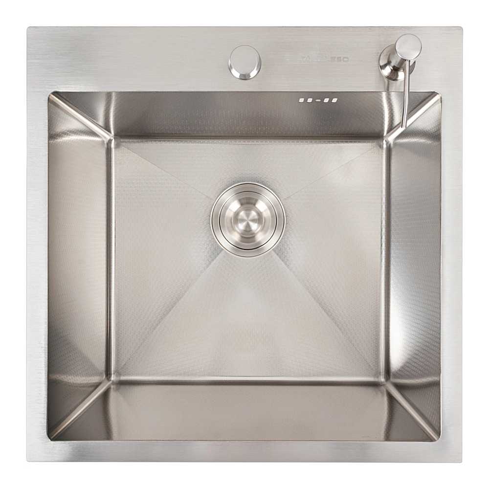 Мийка кухонна VALESO 50х50 нержавійка DECOR Handmade (сифон круглий, 3,0/0,8)