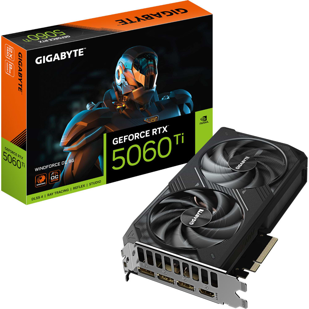 Відеокарта Gigabyte GeForce RTX 5060 Ti WINDFORCE OC 8G (GV-N506TWF2OC-8GD)