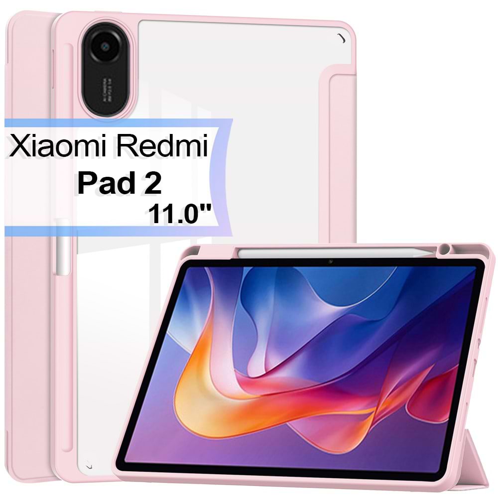 Чехол для планшета BeCover Soft Edge с креплением для стилуса for Xiaomi Redmi Pad 2 11.0" Pink (713662)