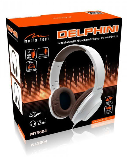 Фото - Гарнитура проводная Media-Tech Delphini White (MT3604)