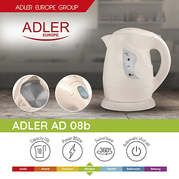 Фото - Електричний чайник Adler AD 08 Beige
