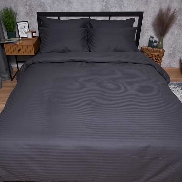 Фото - Комплект постільної білизни Moon&Star Satin Stripe Dark Serenity 200х220 (MS-820008589)