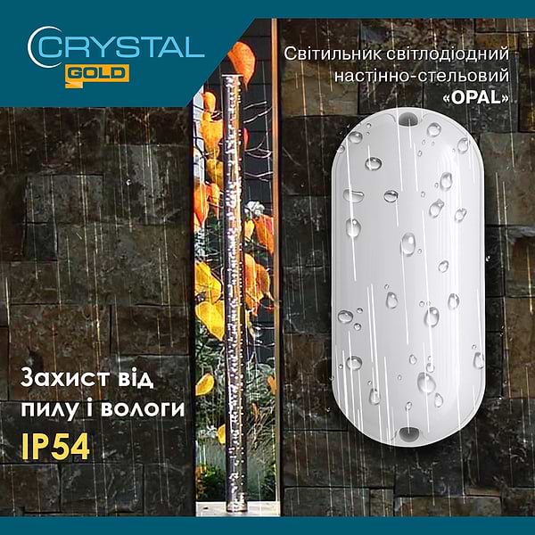 Фото - Светодиодный светильник Crystal Gold 10W IP 54 OPAL (DNL-028)