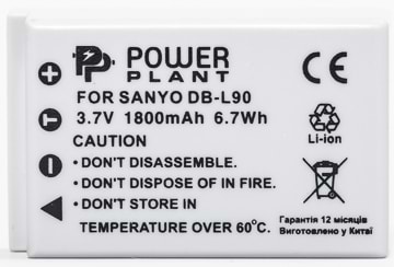 Аккумулятор для фотокамеры PowerPlant Sanyo DB-L90 1800mAh (DV00DV1267)