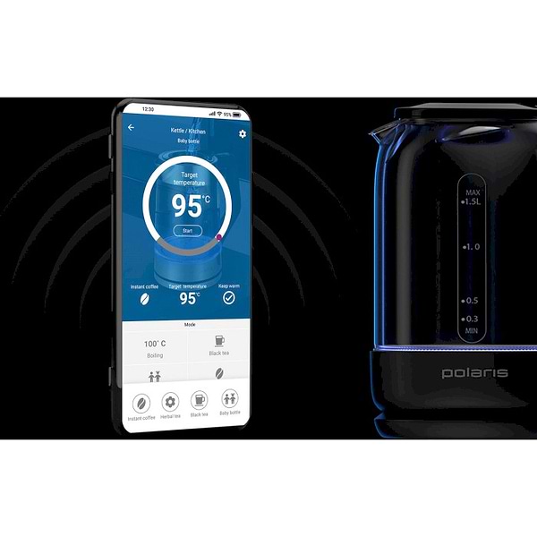 Фото - Электрический чайник Polaris PWK 17107CGLD WIFI IQ Home Black