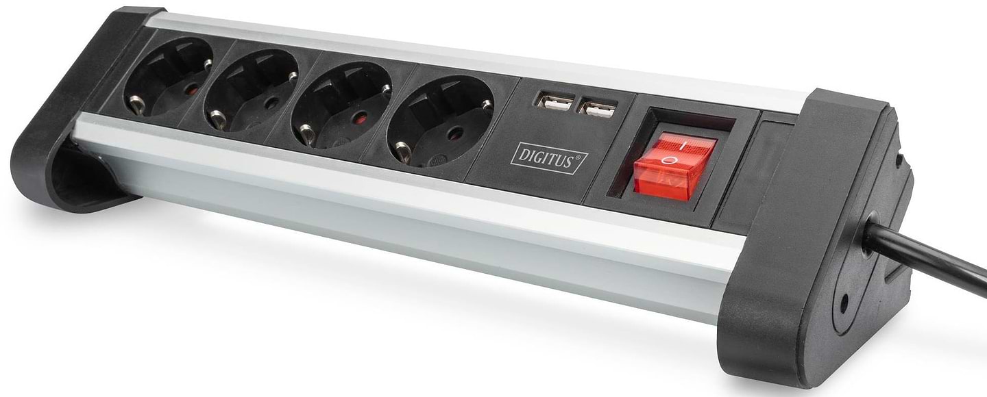 Мережевий фільтр Digitus Office 4xSchuko 16A 2xUSB 1.5 м (DA-70614)