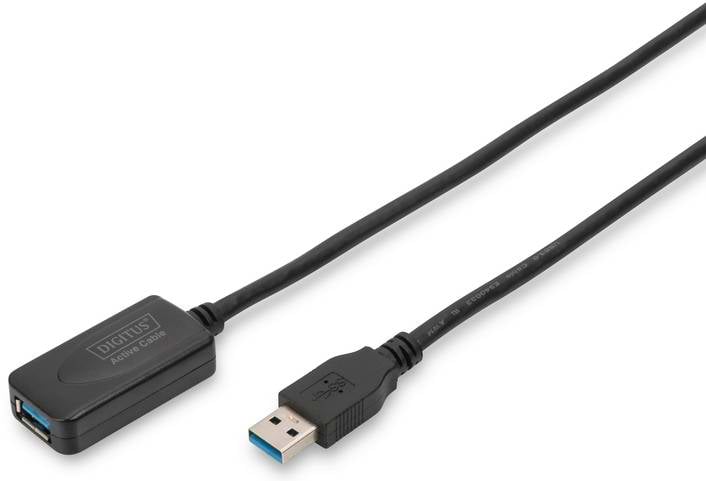 Кабель USB type A - USB type A Digitus USB 3.0 Active Cable 5m Black (DA-73104) - Фото 1