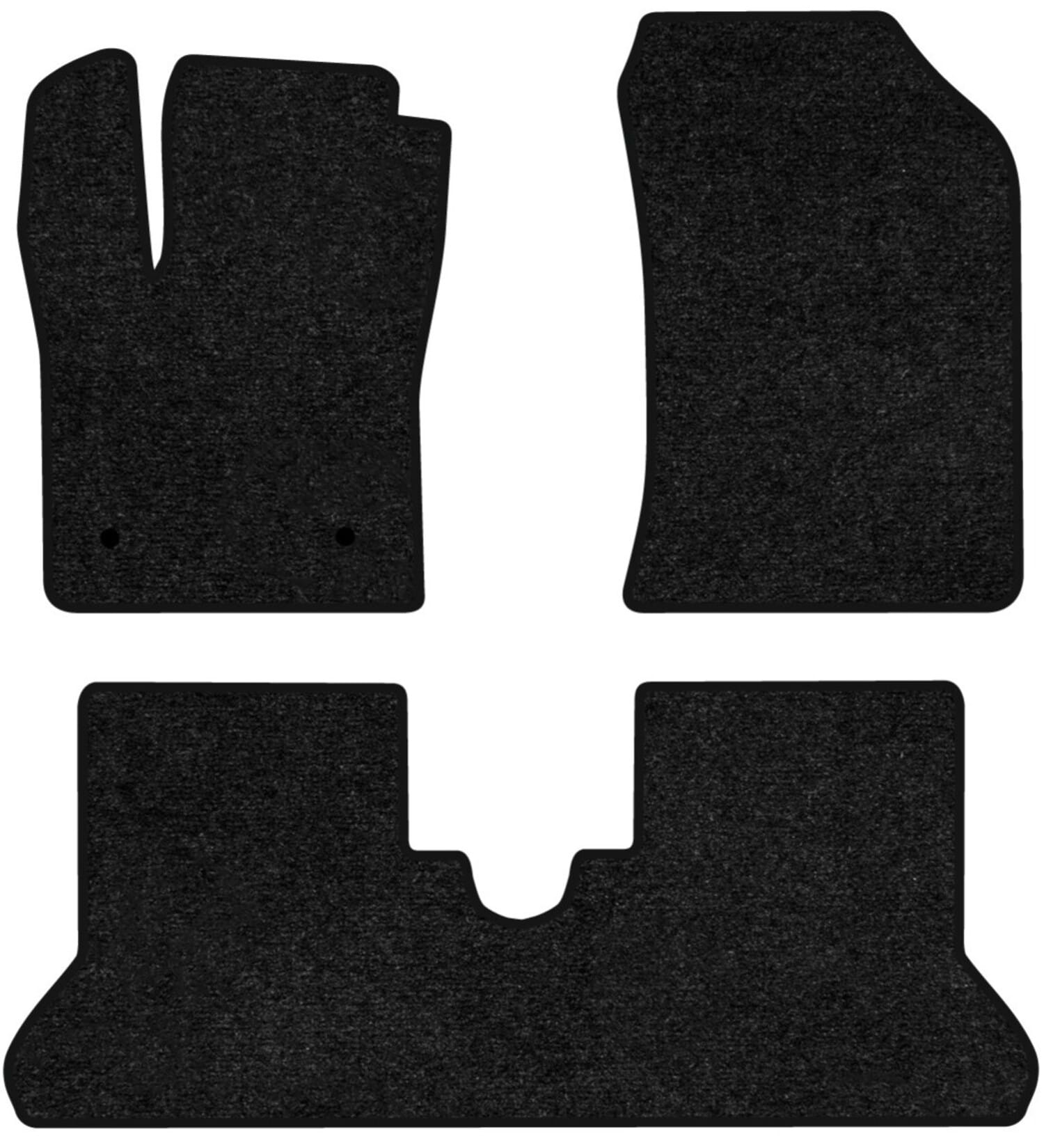 Коврики ворсовые в салон авто EVAtech Standard для Dacia Dokker 2012-2021 1 поколение Minivan EU черный кант DA44139Z3RN2VEB