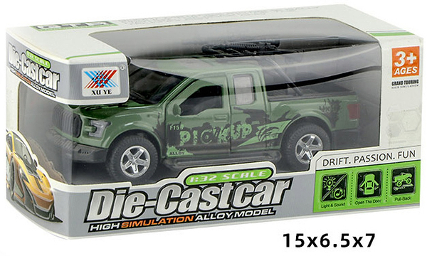 Фото - Колекційна машинка 1:32 XU YE інерційна військовий джип світло звук в асортименті (K175B4)