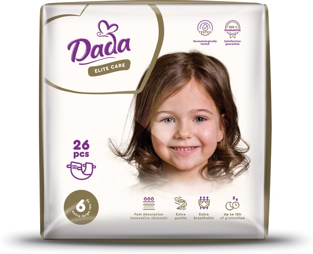 Купити Одноразові підгузки Dada Elite Care Розмір 6 (16+ кг.), 26 шт. (4820174981129) - Фото 1 Одноразові підгузки Dada Elite Care Розмір 6 (16+ кг.), 26 шт. (4820174981129) - Фото 1